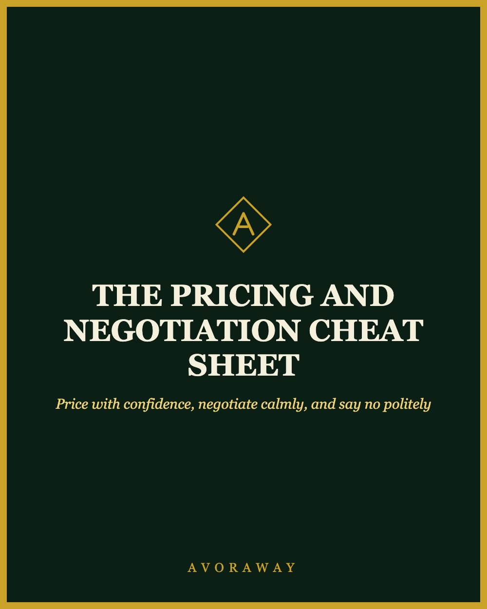 The Pricing and Negotiation Cheat Sheet